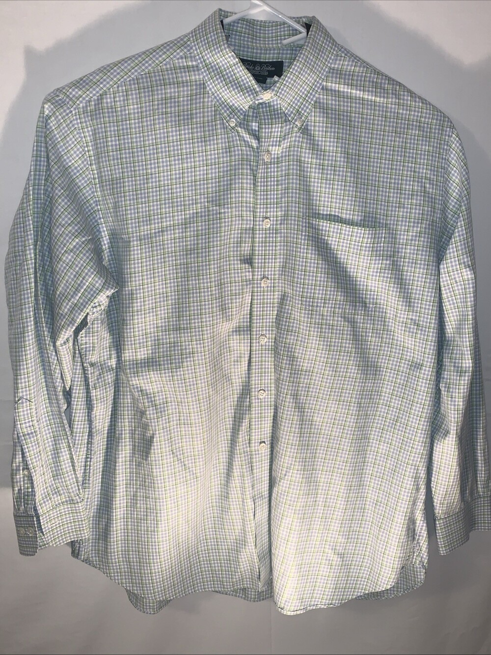 brooks brothers country club Xl Button Down Long Sleeve Green Plaid